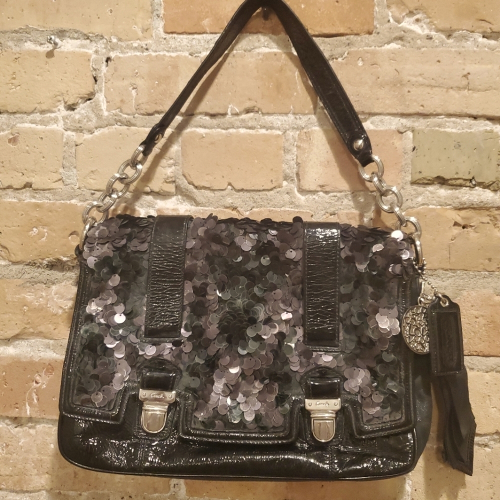 Black sequins Coach handbag